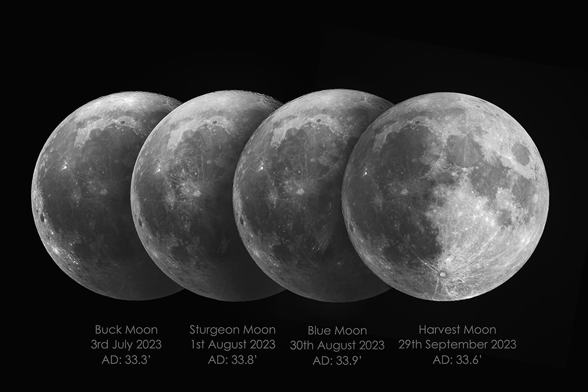 Four supermoons from 2023