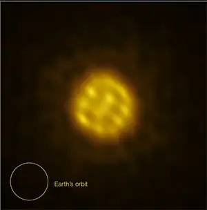 These images of the star R Doradus were taken by ALMA in July and August 2023. They show huge hot bubbles of gas, 75 times larger than the Sun, emerging from the surface and rapidly sinking back into the star's interior. than expected. Credit: ESO